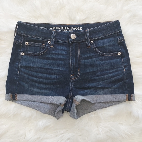 American Eagle Outfitters Pants - American Eagle Super Stretch Hi-rise Denim Shortie, Size 4